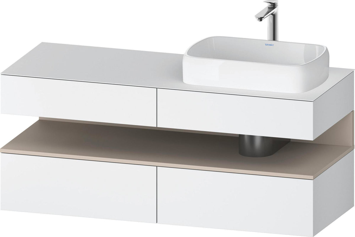DURAVIT Qatego Konsolenwaschtischunterbau 1400 mm Weiß Matt Eiche Schwarz Matt wandhängend