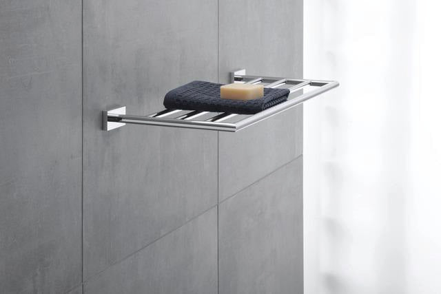 DURAVIT Karree Handtuchablage Chrom 240x668x35 mm – 4 Stangen Wandmontage