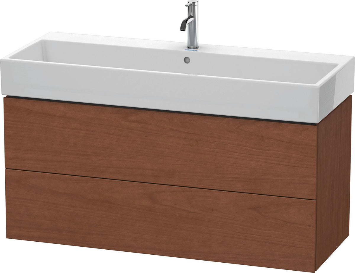 Duravit L-Cube Waschtischunterbau 1184 mm Amerikanisch Nussbaum mit 2 Schubkästen und Tip-On-Technik
