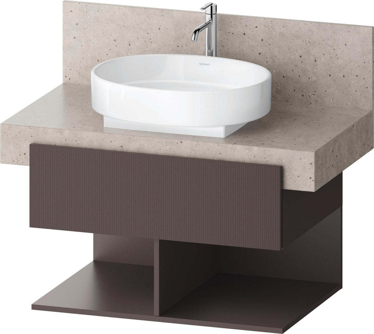 DURAVIT Balcoon Konsolenwaschtischunterbau 800 mm in Elfenbein Struktur – mit Tip-on Technik