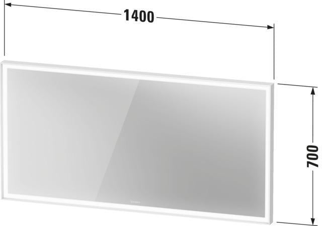 DURAVIT L-Cube Lichtspiegel 650x700mm mit Sensor, LED-Beleuchtung, Spiegelheizung & Kondensschutz, Weiß