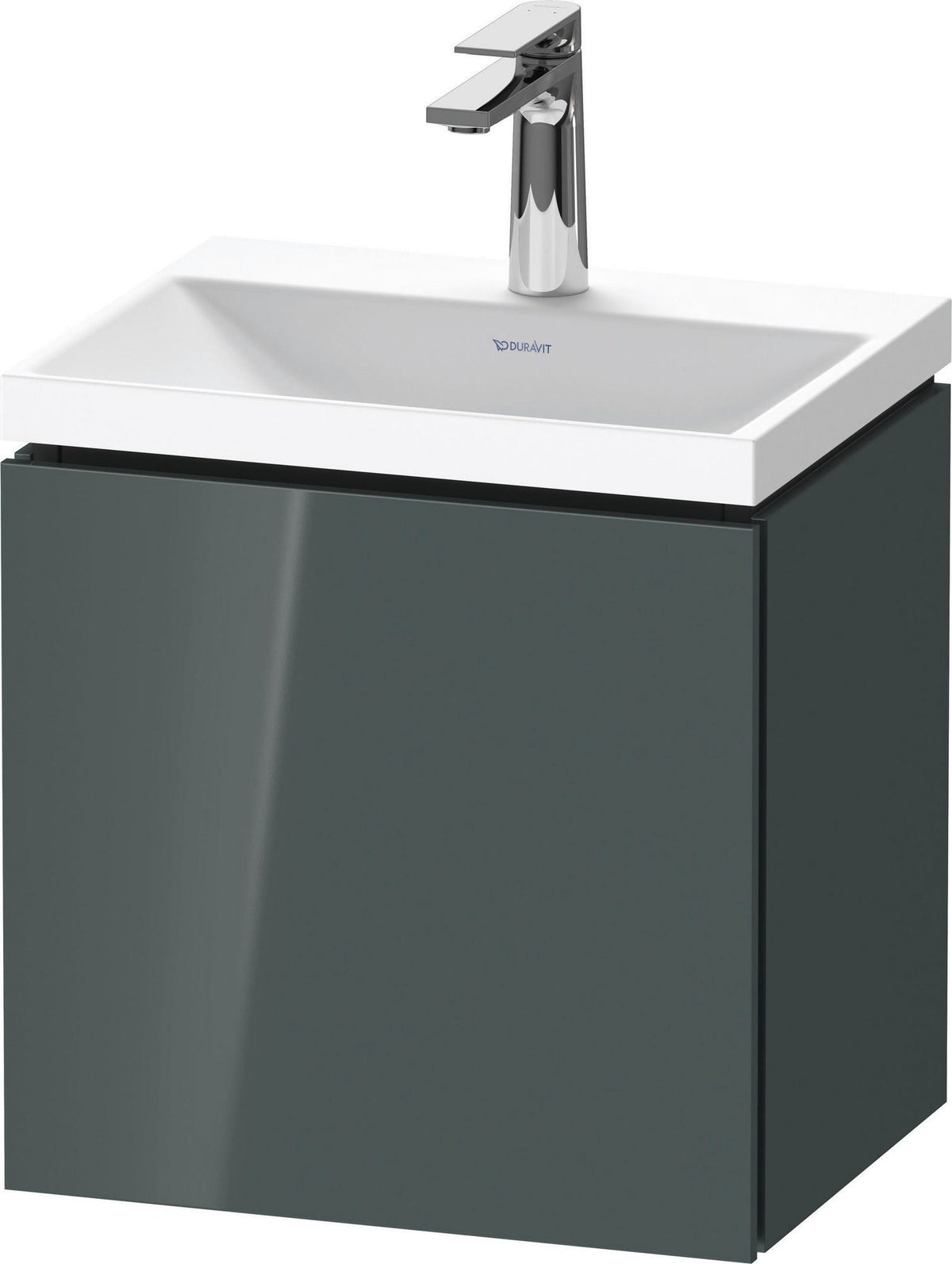 DURAVIT L-Cube Waschtischset 450x350x480 mm in Amerikanisch Nussbaum Matt – Wandhängend, 1 Tür