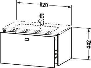 Duravit Brioso Waschtischunterbau 620 mm betongrau matt mit 1 Auszug und Soft-Close
