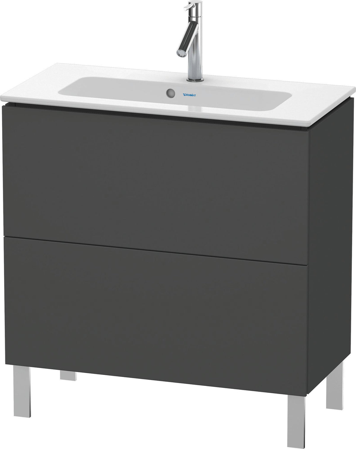 Duravit L-Cube Waschtischunterbau 820 mm, 2 Auszüge, bodenstehend, Weiß Matt