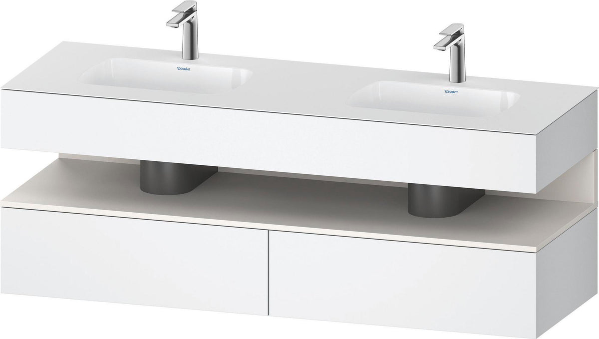 DURAVIT Qatego Studio F. A. Porsche Waschtischset 1600 mm mit Konsolenwaschtischunterbau, 2 Auszüge