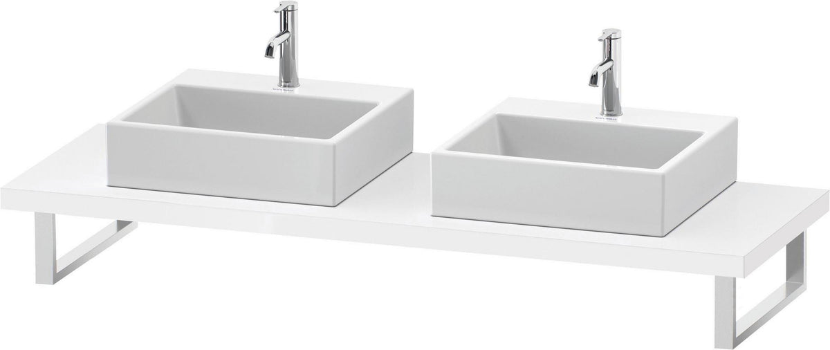 DURAVIT L-Cube Konsole variabel 45 mm weiß matt mit 2 Ausschnitten, 550 mm tief