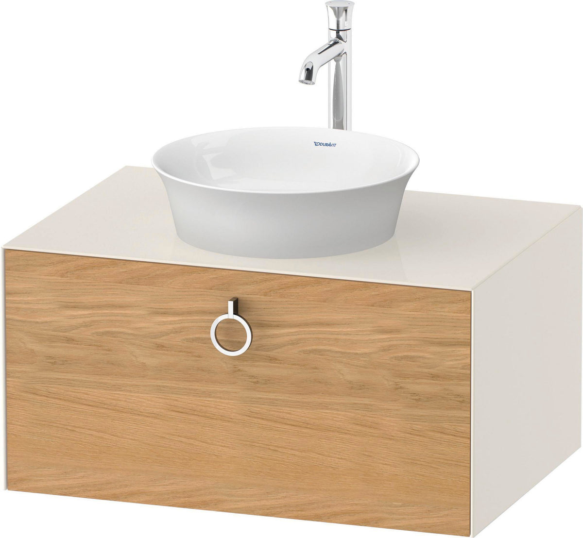 DURAVIT White Tulip Waschtischunterbau 800 mm wandhängend, 1 Auszug, Nussbaum/Taupe Hochglanz