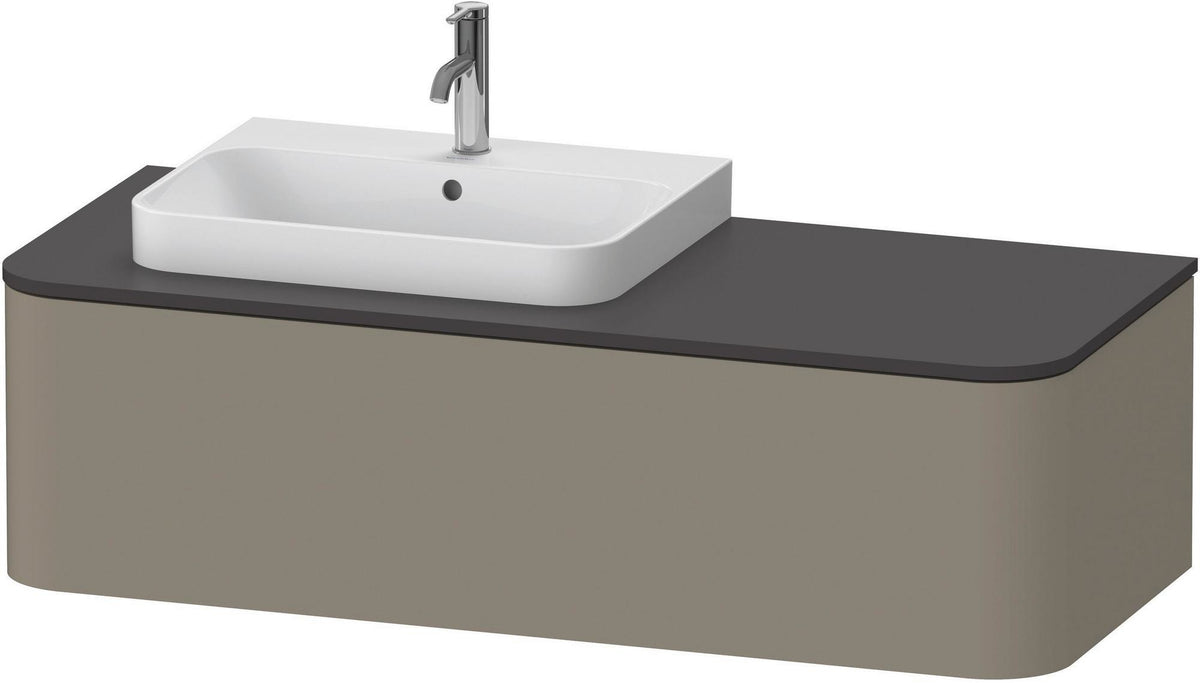 DURAVIT Happy D.2 Konsolenwaschtischunterbau 1300 mm taupe supermatt mit Tip-On Technik und LED