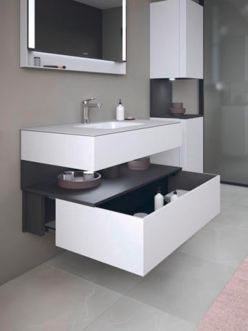 DURAVIT Qatego Einbauwaschtisch mit Konsolenwaschtischunterbau 1000 mm, 1 Auszug, antibakteriell