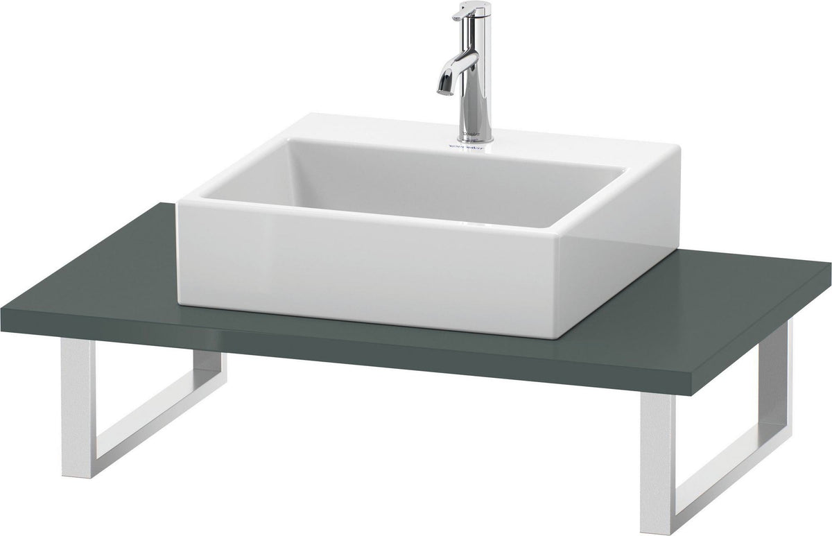 Duravit L-Cube Konsole variabel 550 mm tief, Amerikanischer Nussbaum, mit Ausschnitt