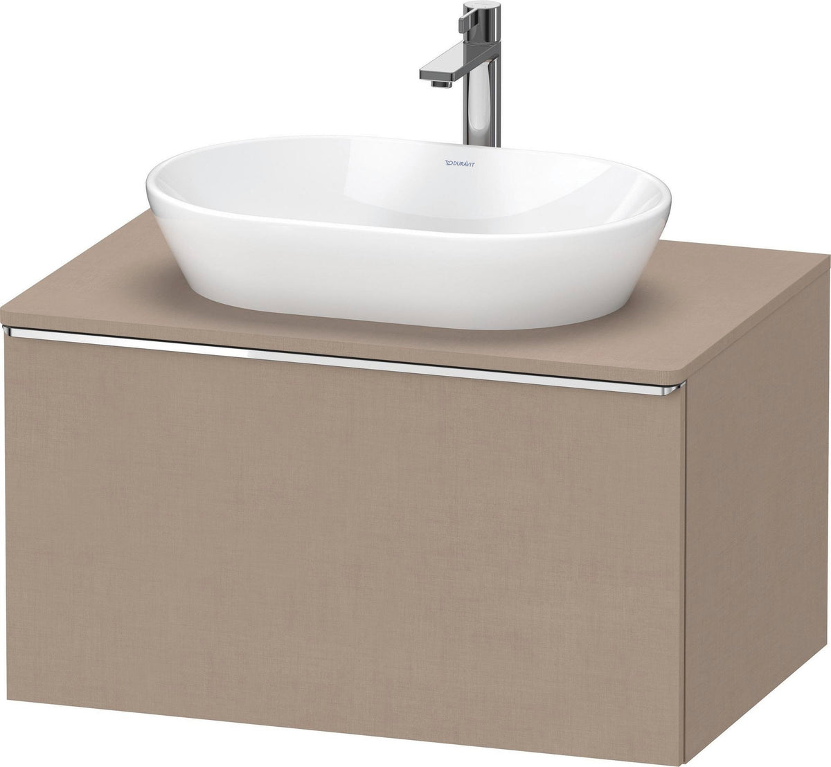 DURAVIT D-Neo Konsolenwaschtischunterbau 800 mm betongrau matt mit Bronze-Griff und Soft-Close-Auszug