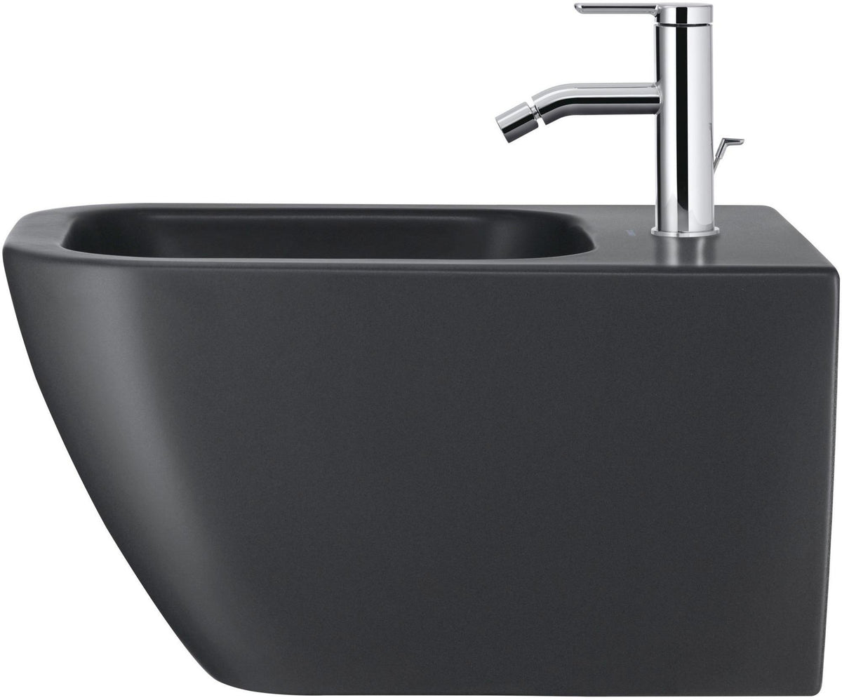 DURAVIT C.1 Einhebel-Bidetmischer Schwarz Matt 121 mm mit Zugstangen-Ablaufgarnitur