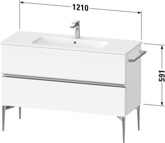 DURAVIT Sivida Waschtischunterbau 1210 mm Nussbaum mit 2 Schubkästen und Soft-Close