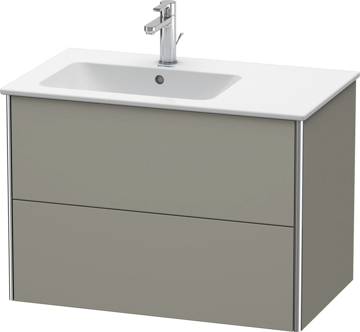 Duravit XSquare Waschtischunterbau 810 mm betongrau matt mit 2 Schubkästen und Tip-On-Technik