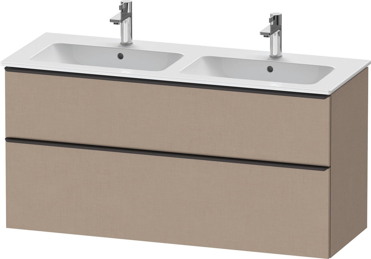 Duravit D-Neo Waschtischunterbau 1280 mm betongrau matt – wandhängend, 1 Auszug, Bronze Griff