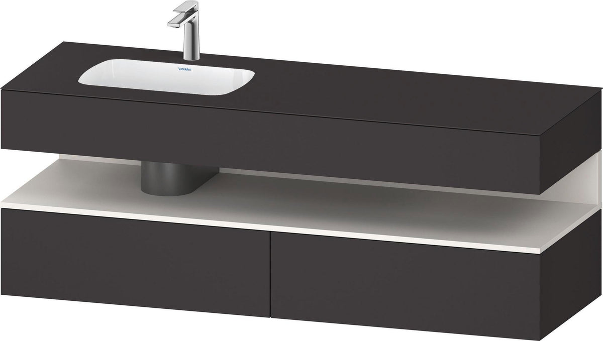 DURAVIT Qatego Studio F. A. Porsche Einbauwaschtisch mit Konsolenwaschtischunterbau 1600 mm Weiß Matt