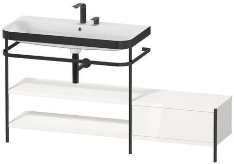 Duravit Waschtischset Happy D.2 Plus 1600x490mm taupe supermatt mit Hahnloch