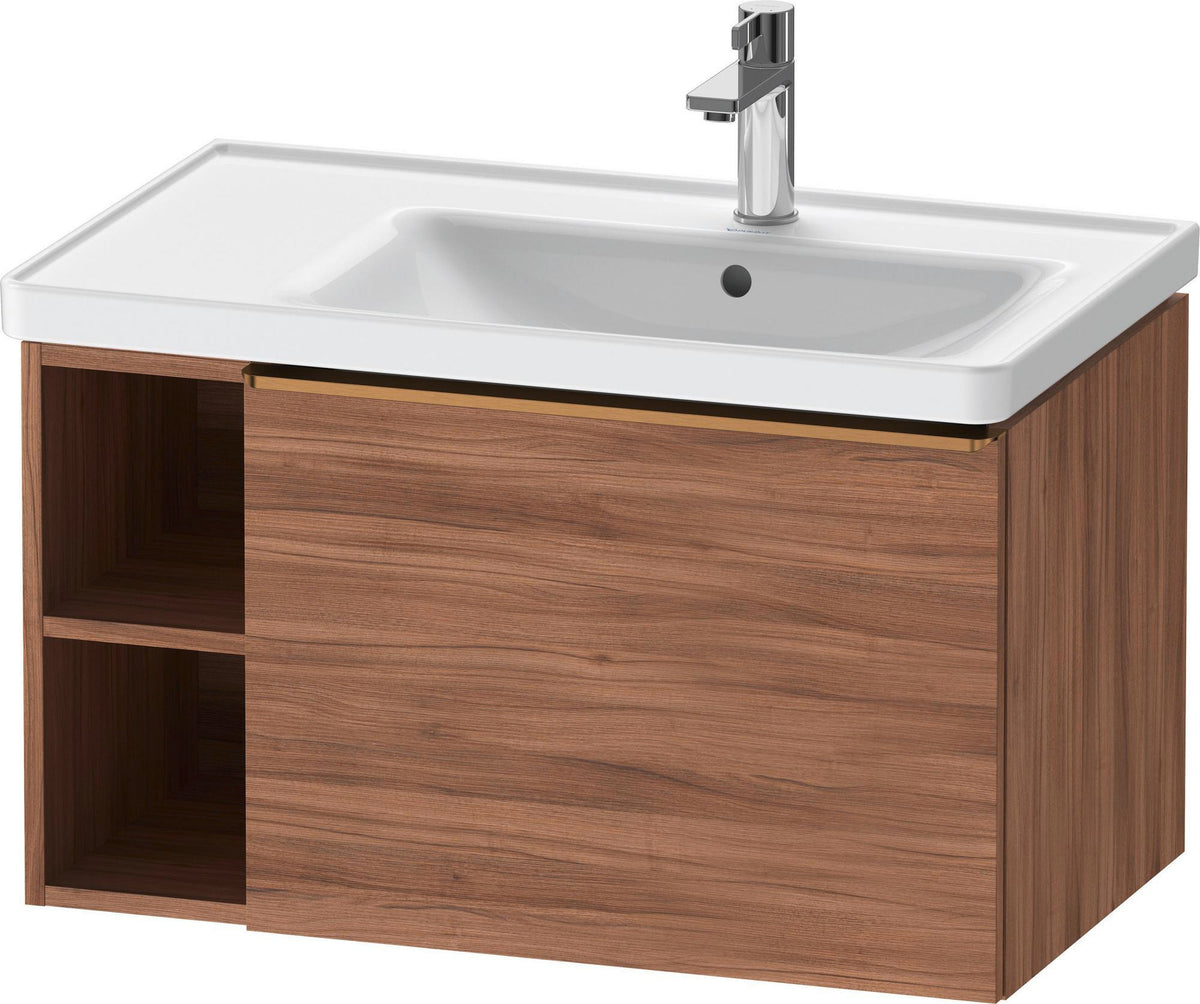 DURAVIT D-Neo Waschtischunterbau 784 mm wandhängend mit 1 Auszug und 2 offenen Fächern in Betongrau Matt