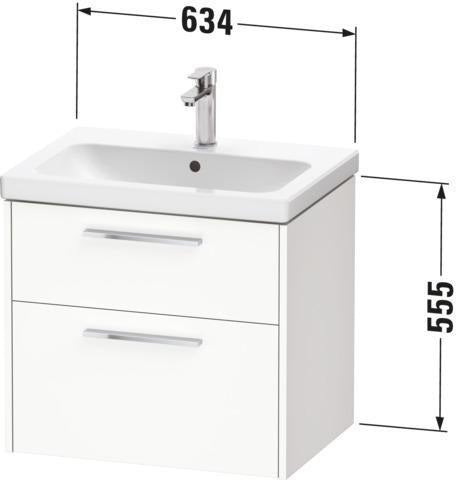 DURAVIT D-Code 2.0 Wandhängender Waschtischunterbau 634 mm Eiche mit Soft-Close