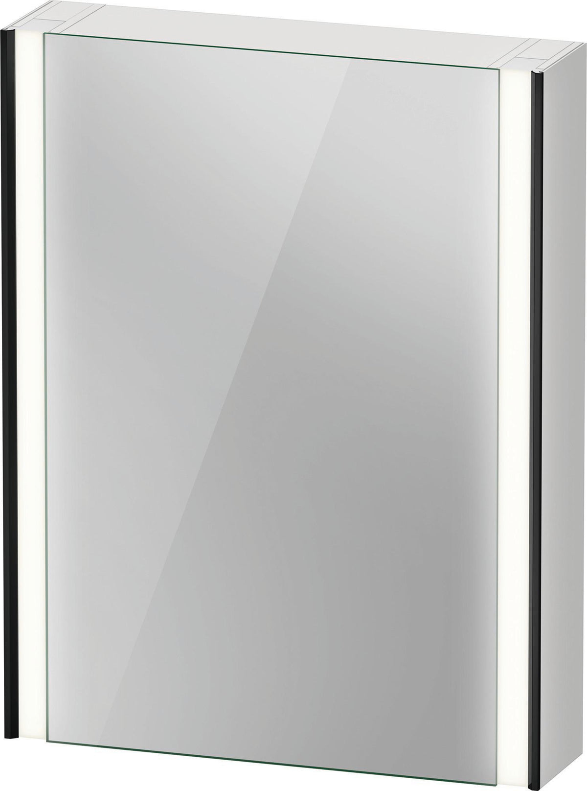 DURAVIT XViu Spiegelschrank 800 mm mit LED-Beleuchtung, schwarz matt, Anschlag links