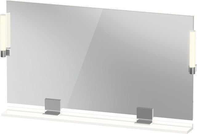 DURAVIT Sivida Spiegel 1250x650x36 mm mit LED, Dimmfunktion und Sensorschalter – Chrom/Weiß Matt