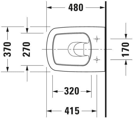 Duravit Wand-WC DuraStyle Compact 480 mm Tiefspüler mit WonderGliss in Weiß