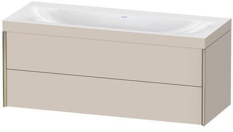 Duravit XVIU Möbelwaschtischset 1200x480mm mit Viu Waschtisch, Nussbaum Mitte, wandhängend