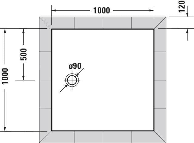 DURAVIT Tempano Duschwanne 800x800x40mm Weiß mit Antislip – Quadratische Brausewanne aus Sanitäracryl