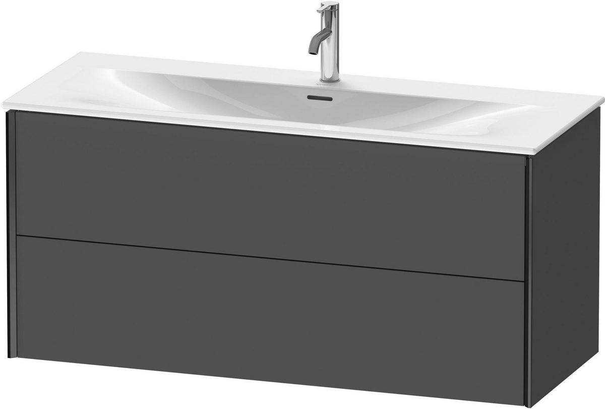 DURAVIT XViu Waschtischunterbau wandhängend 1210 mm, 2 Schubkästen, weiß matt – ohne Griff, mit Tip-On-Technik