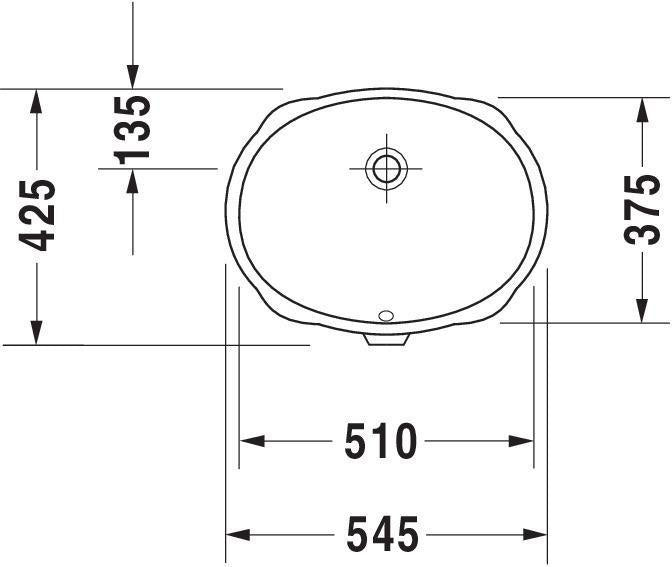Duravit Einbauwaschtisch SANTOSA 510x375mm mit Überlauf, ohne Hahnloch, weiß