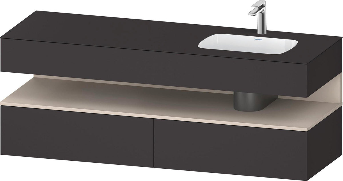 DURAVIT Qatego Einbauwaschtisch mit Konsolenwaschtischunterbau 1600 mm Weiß Matt