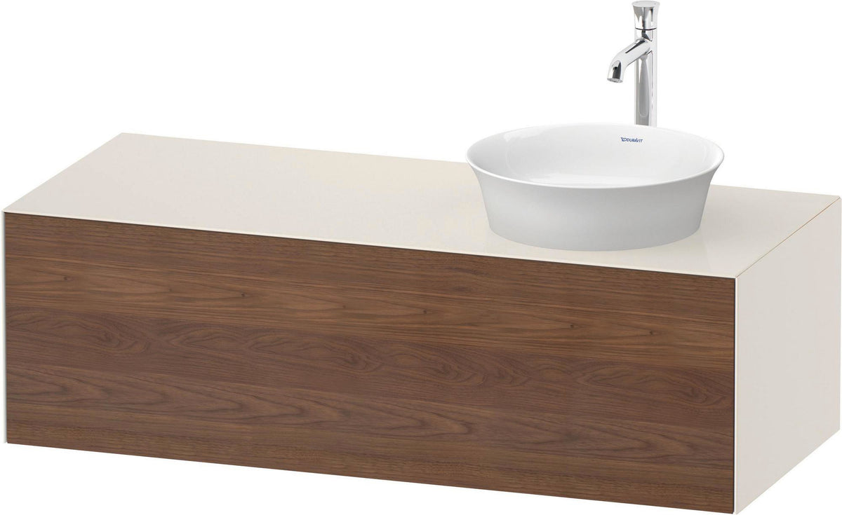 DURAVIT White Tulip Konsolenwaschtischunterbau 1300 mm Nussbaum Taupe mit 1 Auszug