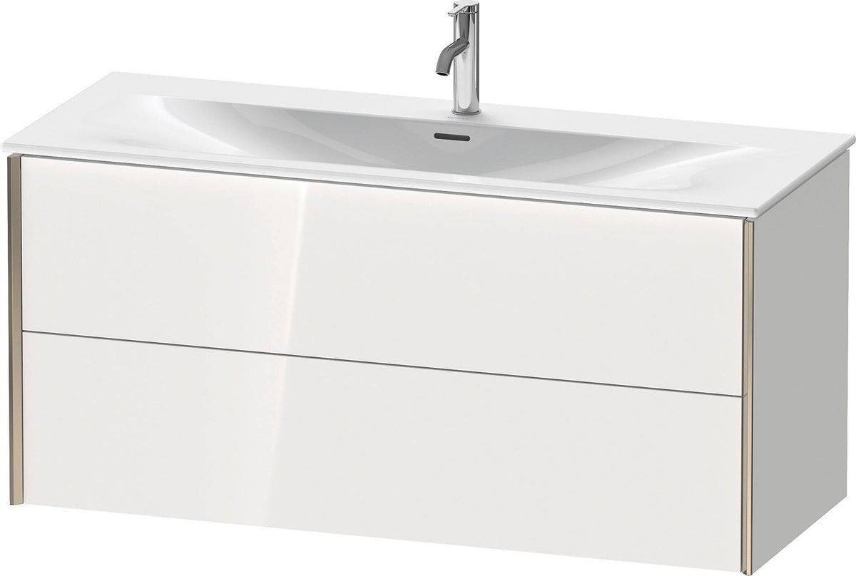 DURAVIT XViu Waschtischunterbau wandhängend 1210 mm, 2 Schubkästen, weiß matt – ohne Griff, mit Tip-On-Technik