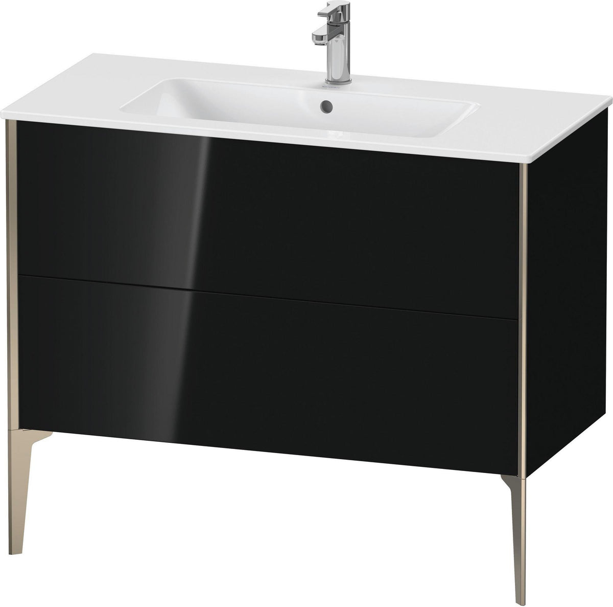 Duravit XViu Waschtischunterbau bodenstehend 1010 mm, 2 Auszüge, weiß matt, Tip-On