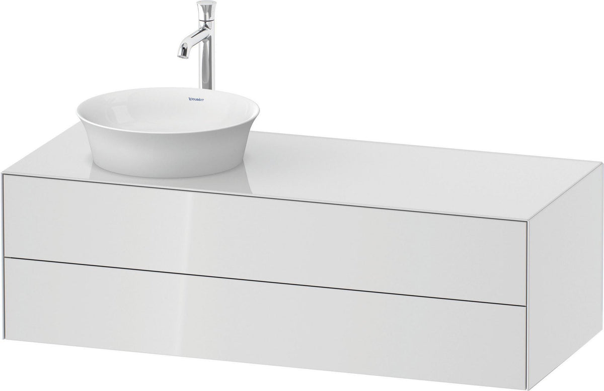 DURAVIT White Tulip Waschtischunterbau wandhängend 1300 mm mit 2 Schubkästen, weiß seidenmatt