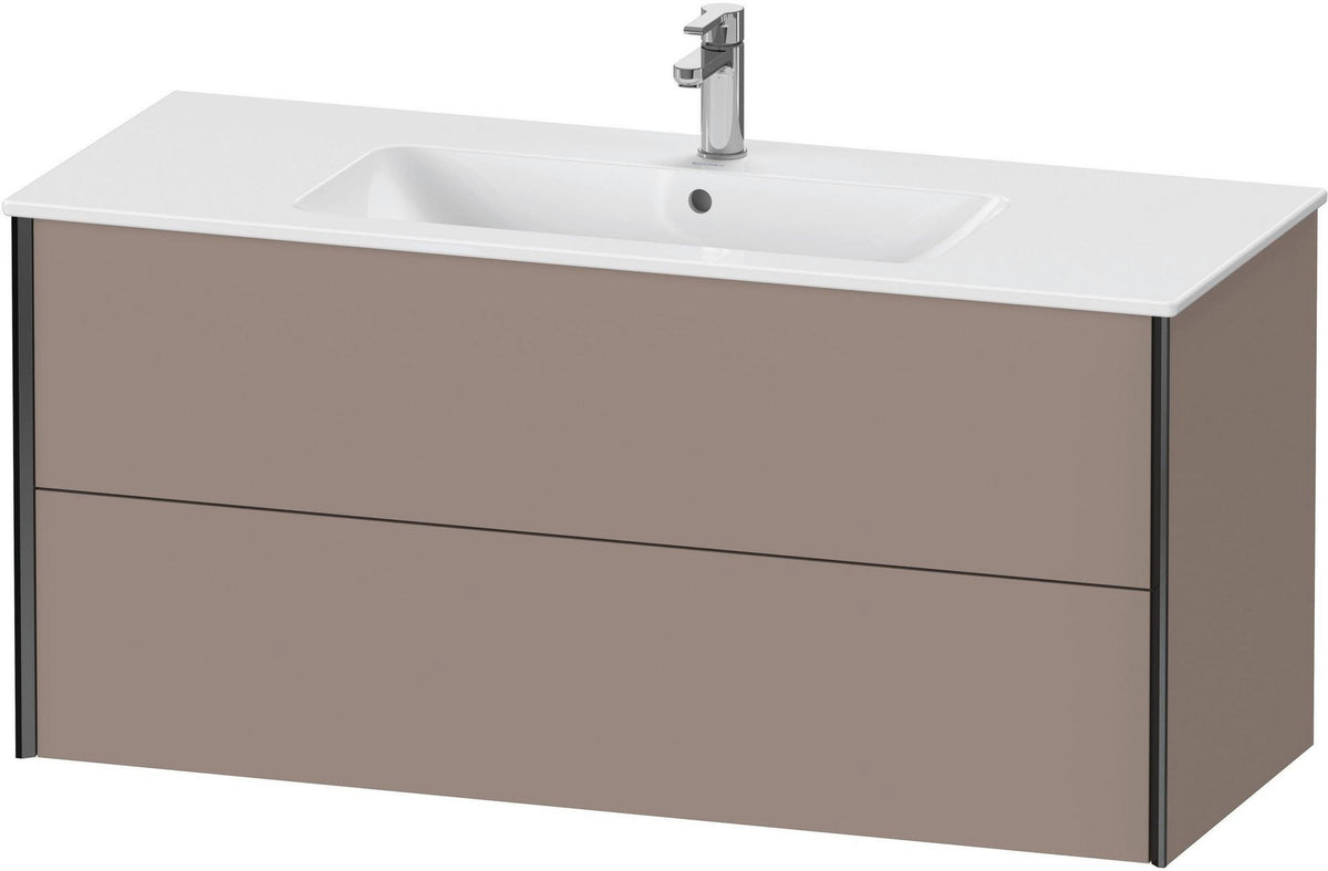 Duravit XViu Waschtischunterbau wandhängend 1210 mm, 2 Schubkästen, champagner matt/weiß matt