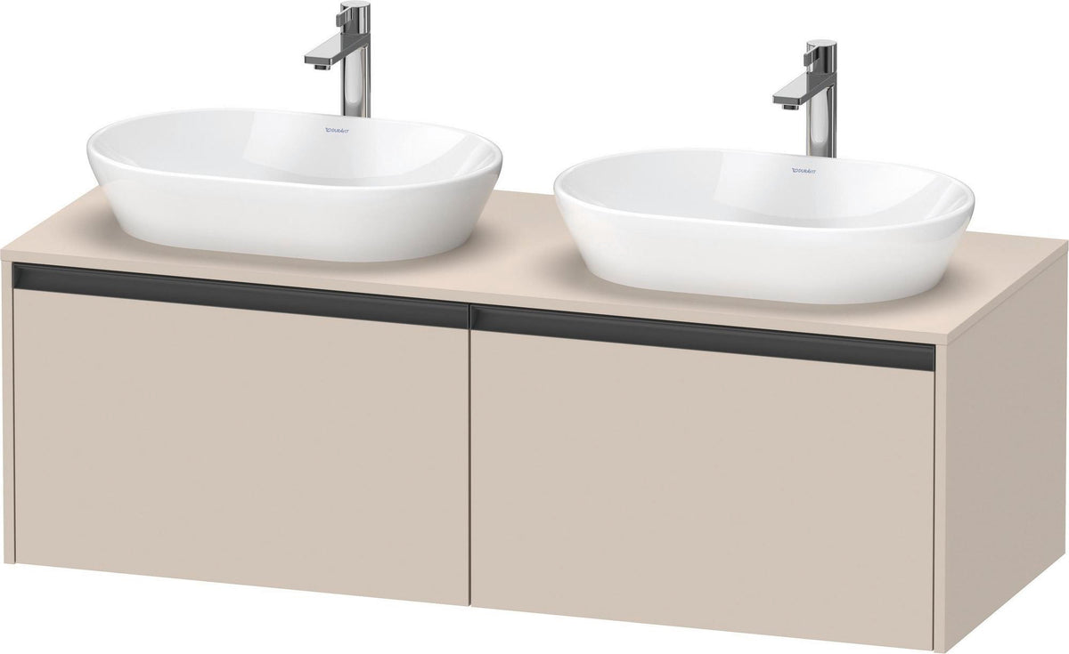 Duravit Ketho.2 Konsolen-Waschtischunterbau 1400 mm Betongrau Matt mit 2 Auszügen