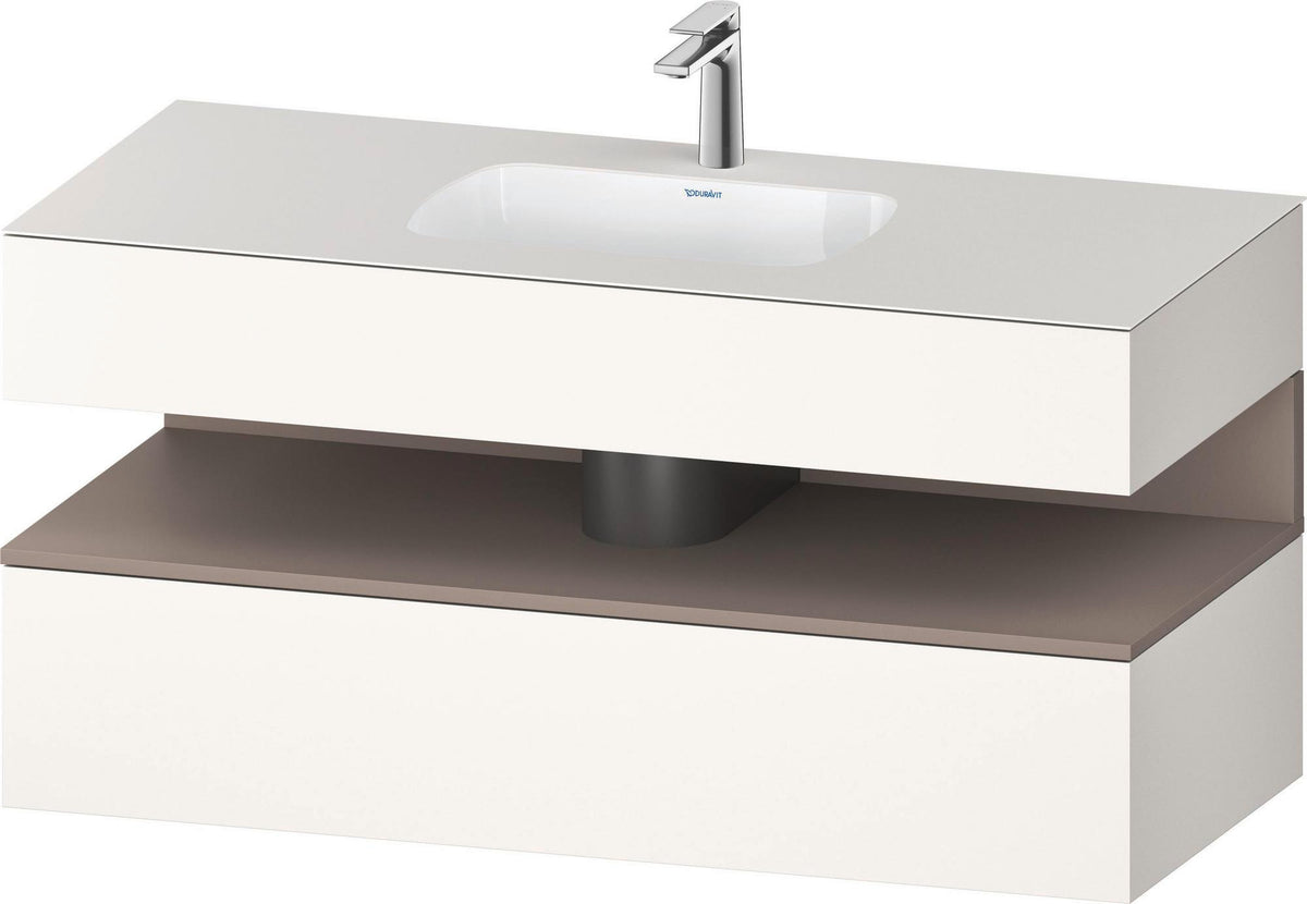 DURAVIT Qatego Studio F. A. Porsche Einbauwaschtisch mit Konsolenwaschtischunterbau 1200 mm Weiß Matt