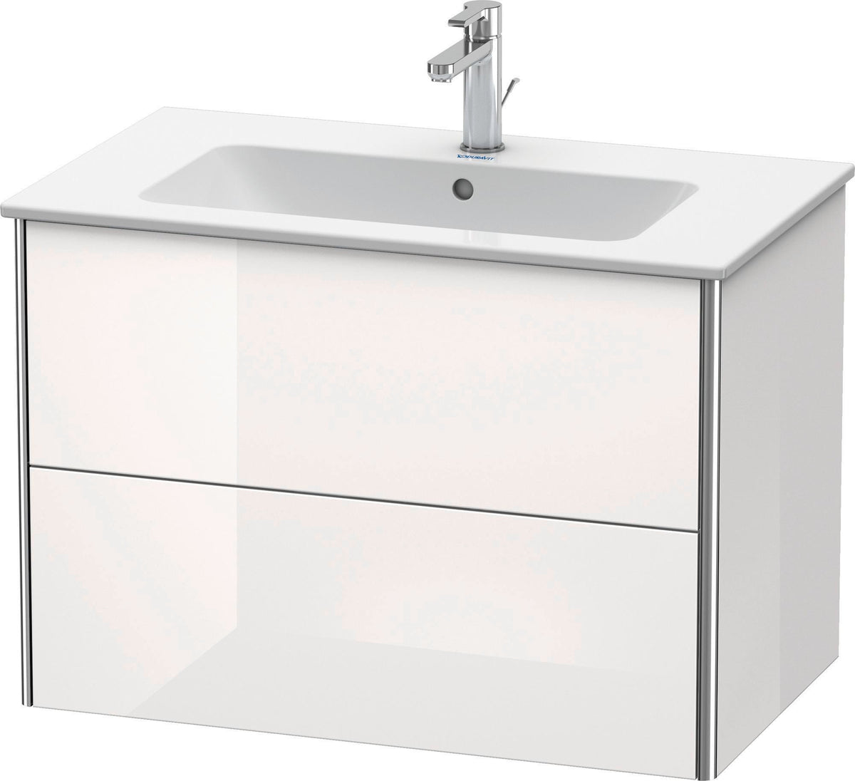 DURAVIT XSquare Waschtischunterbau 810 mm, 2 Schubkästen, Basalt Matt, wandhängend
