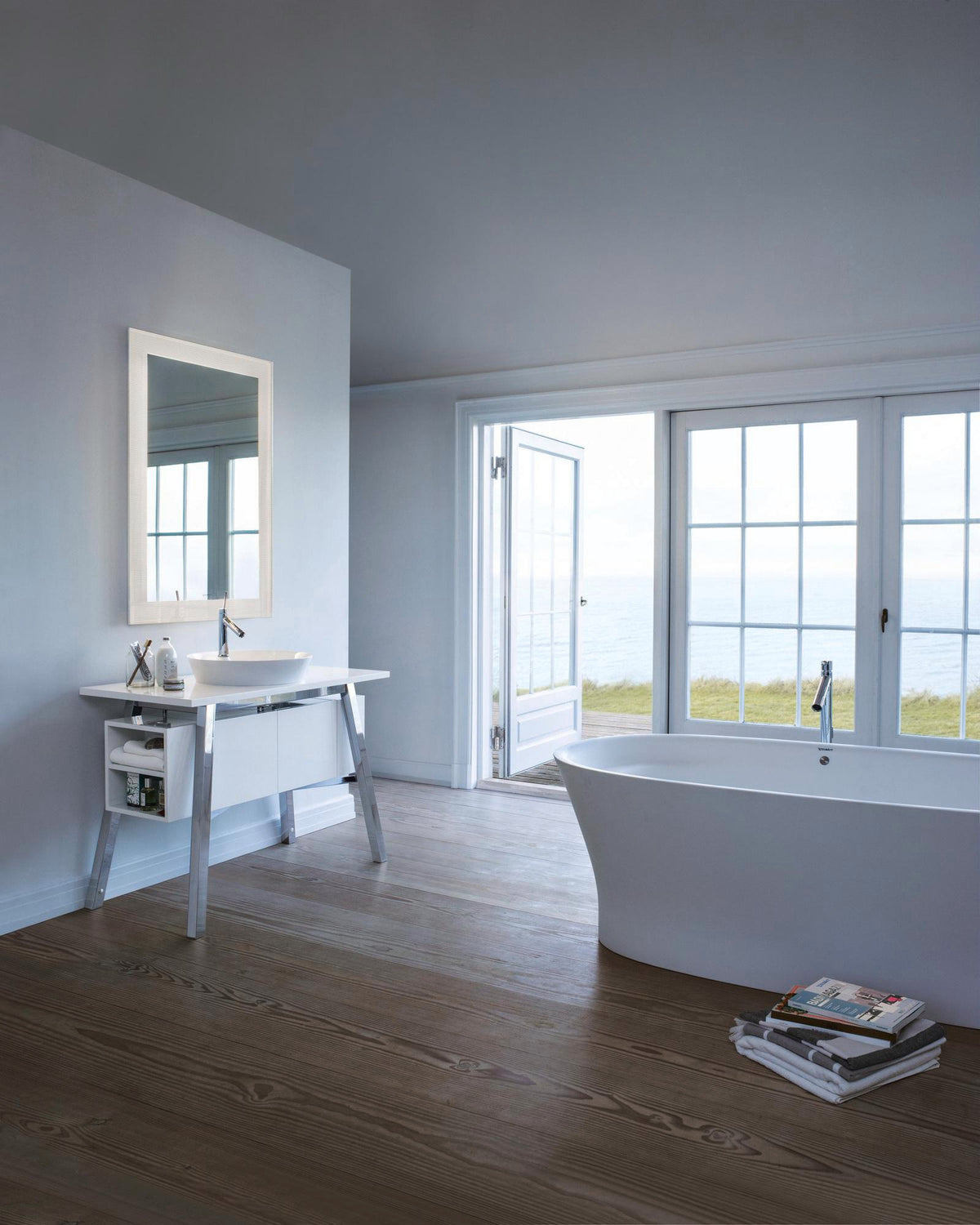 DURAVIT Cape Cod Aufsatzbecken 480 mm, Weiß Seidenmatt, mit Armatureninsel, ohne Überlauf