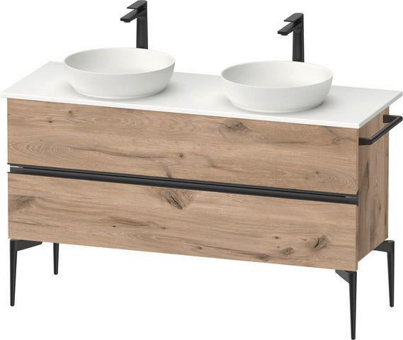 DURAVIT Sivida Konsolenwaschtischunterbau 1315 mm, bodenstehend, Weiß Matt, 2 Schubkästen