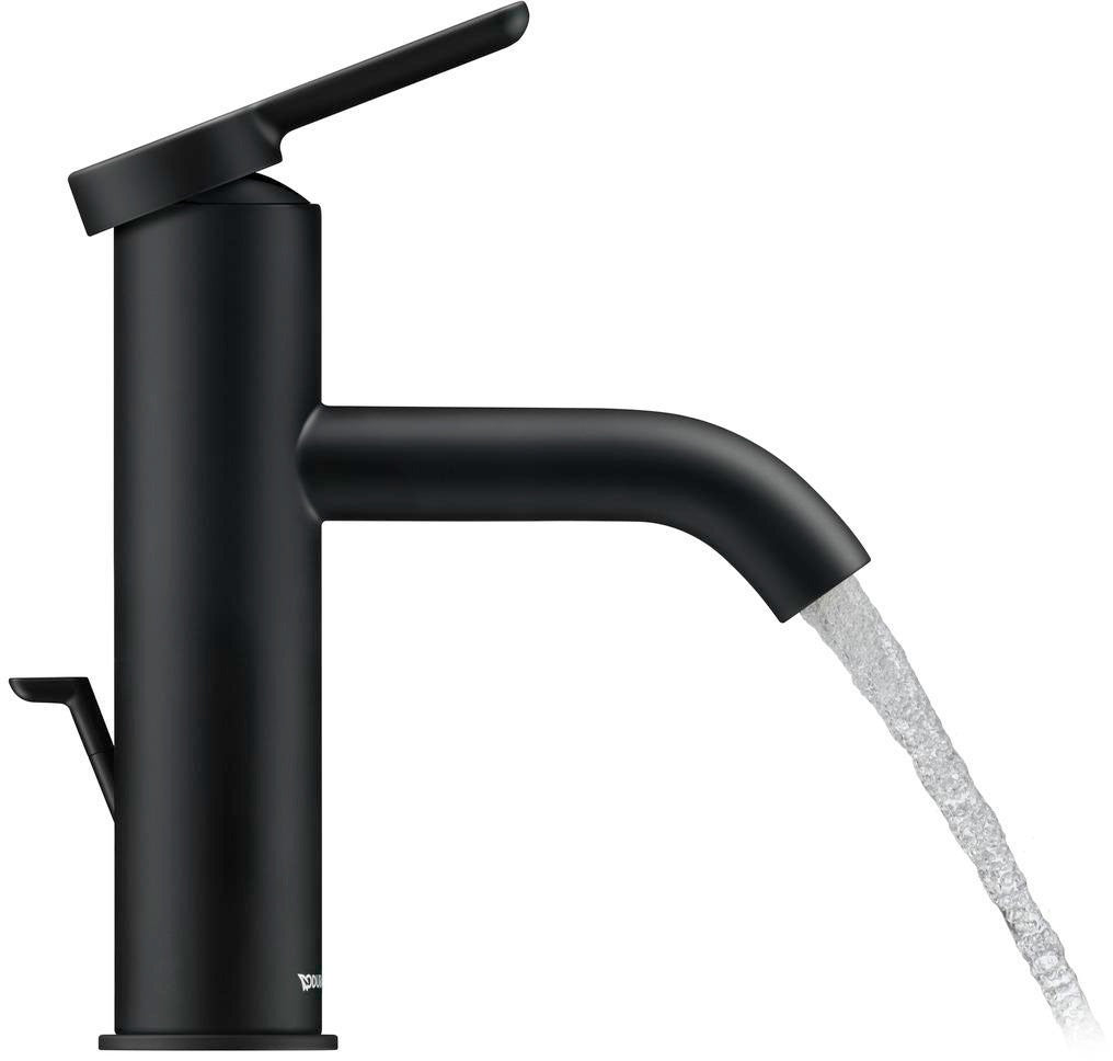 Duravit C.1 Einhebel-Waschtischmischer M mit Zugstange, Schwarz Matt