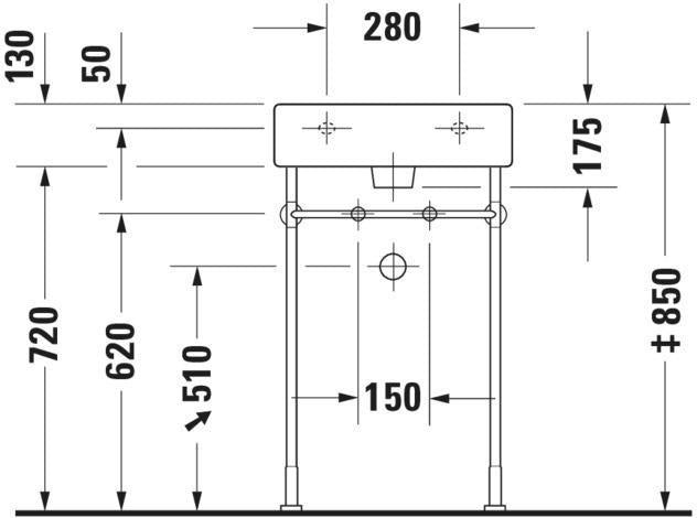 DURAVIT Waschtisch Vero 500 mm mit Überlauf und WonderGliss in Weiß