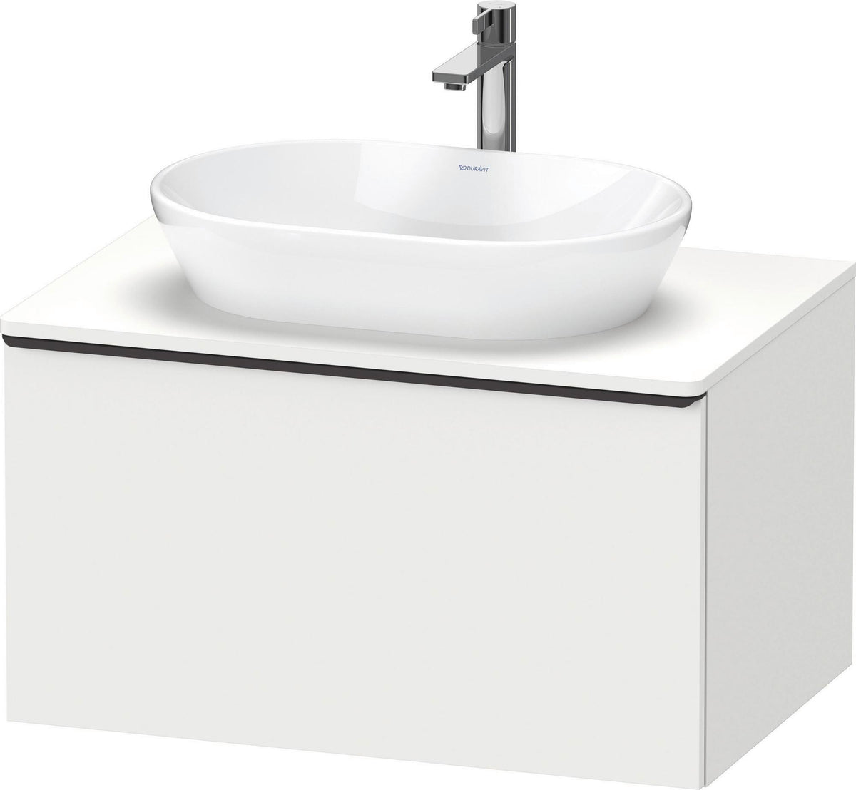 DURAVIT D-Neo Konsolenwaschtischunterbau 800 mm betongrau matt mit Bronze-Griff und Soft-Close-Auszug