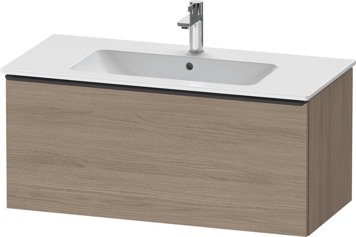Duravit D-Neo Waschtischunterbau 1010 mm Eiche Terra Matt mit Auszug und Chromgriff