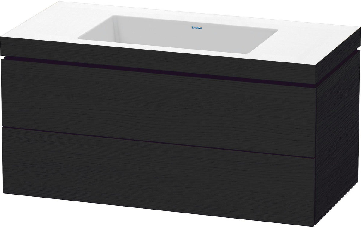 DURAVIT L-Cube c-bonded Waschtischset 1000 mm Eiche Schwarz mit Vero Air Waschtisch und 2 Schubkästen
