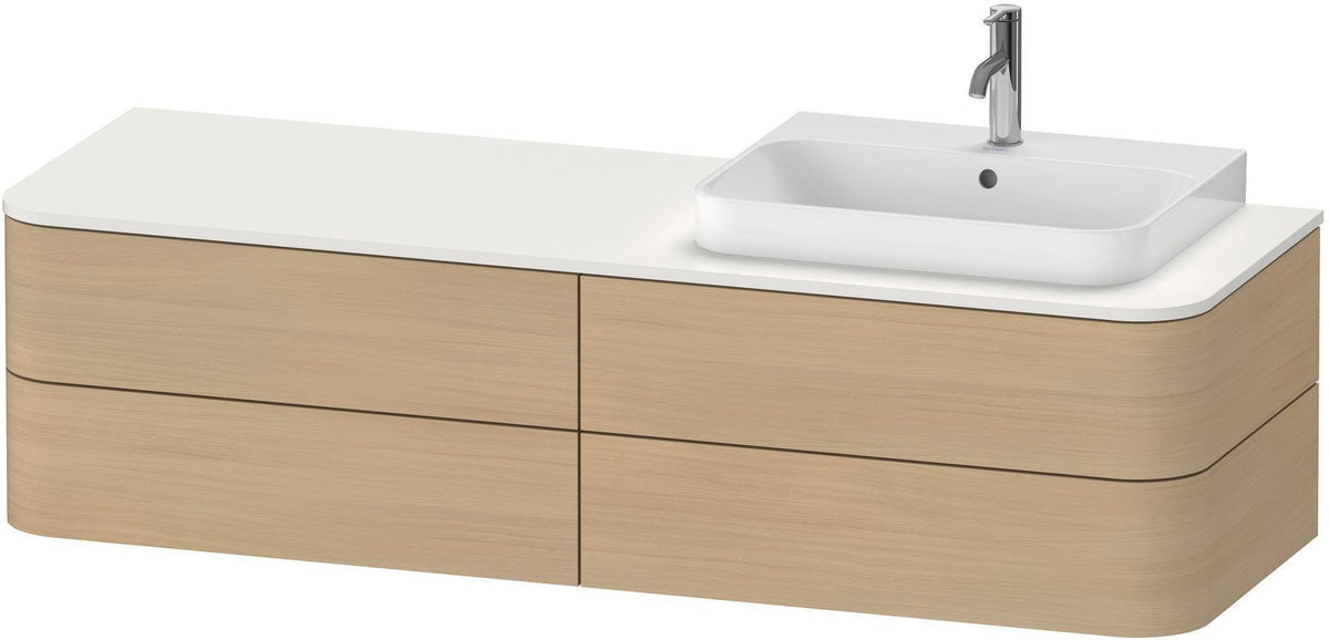 DURAVIT Happy D.2 Konsolenwaschtischunterbau 1600 mm taupe supermatt, 4 Schubkästen, Tip-On