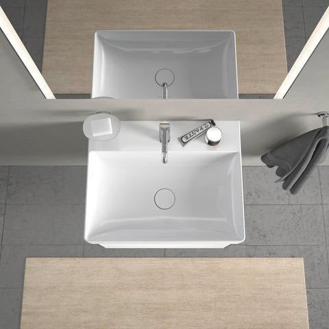 Duravit DuraSquare Waschtisch 600 mm weiß mit Hahnloch ohne Überlauf für Wandmontage