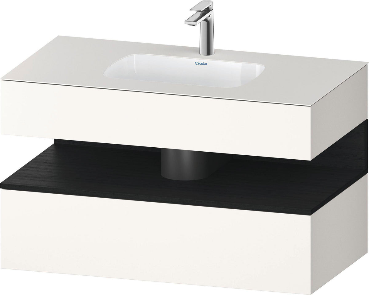 DURAVIT Qatego Einbauwaschtisch mit Konsolenwaschtischunterbau 1000 mm, 1 Auszug, antibakteriell