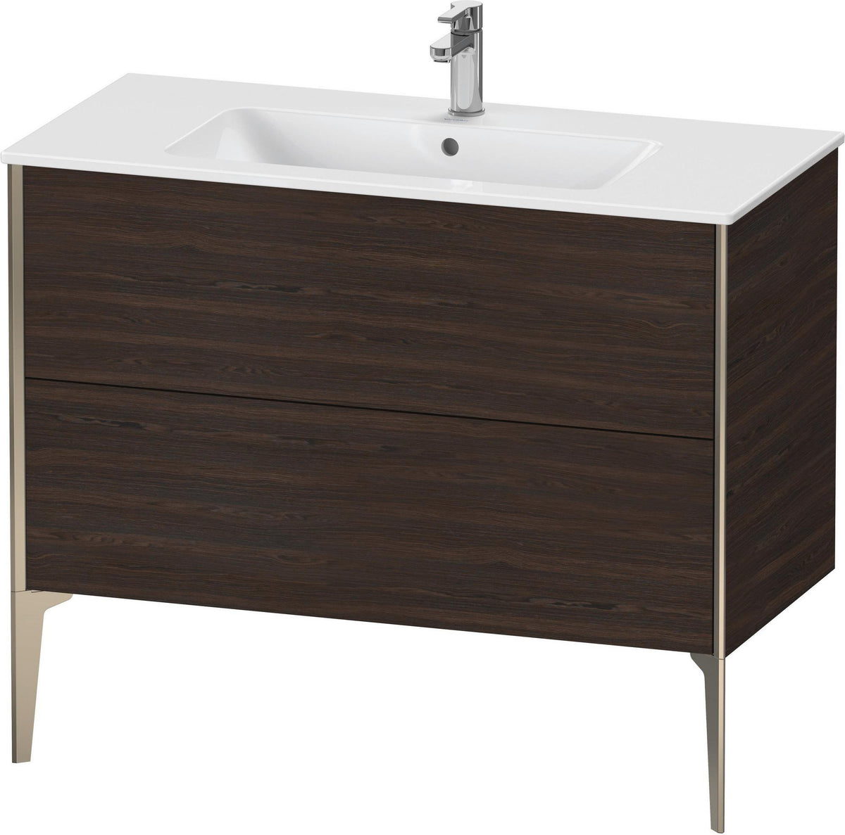 Duravit XViu Waschtischunterbau bodenstehend 1010 mm, 2 Auszüge, weiß matt, Tip-On